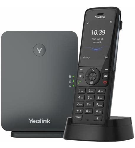 «تصویر تلفن بی‌سیم Yealink W78P شامل گوشی W78H با صفحه‌نمایش رنگی و پایه DECT W70B، مناسب برای کسب‌وکارهای حرفه‌ای»