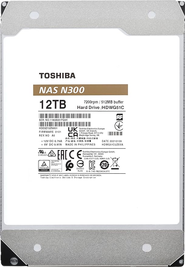 تصویر از Toshiba N300 12TB NAS 7200RPM SATA HDD (HDWG51C)